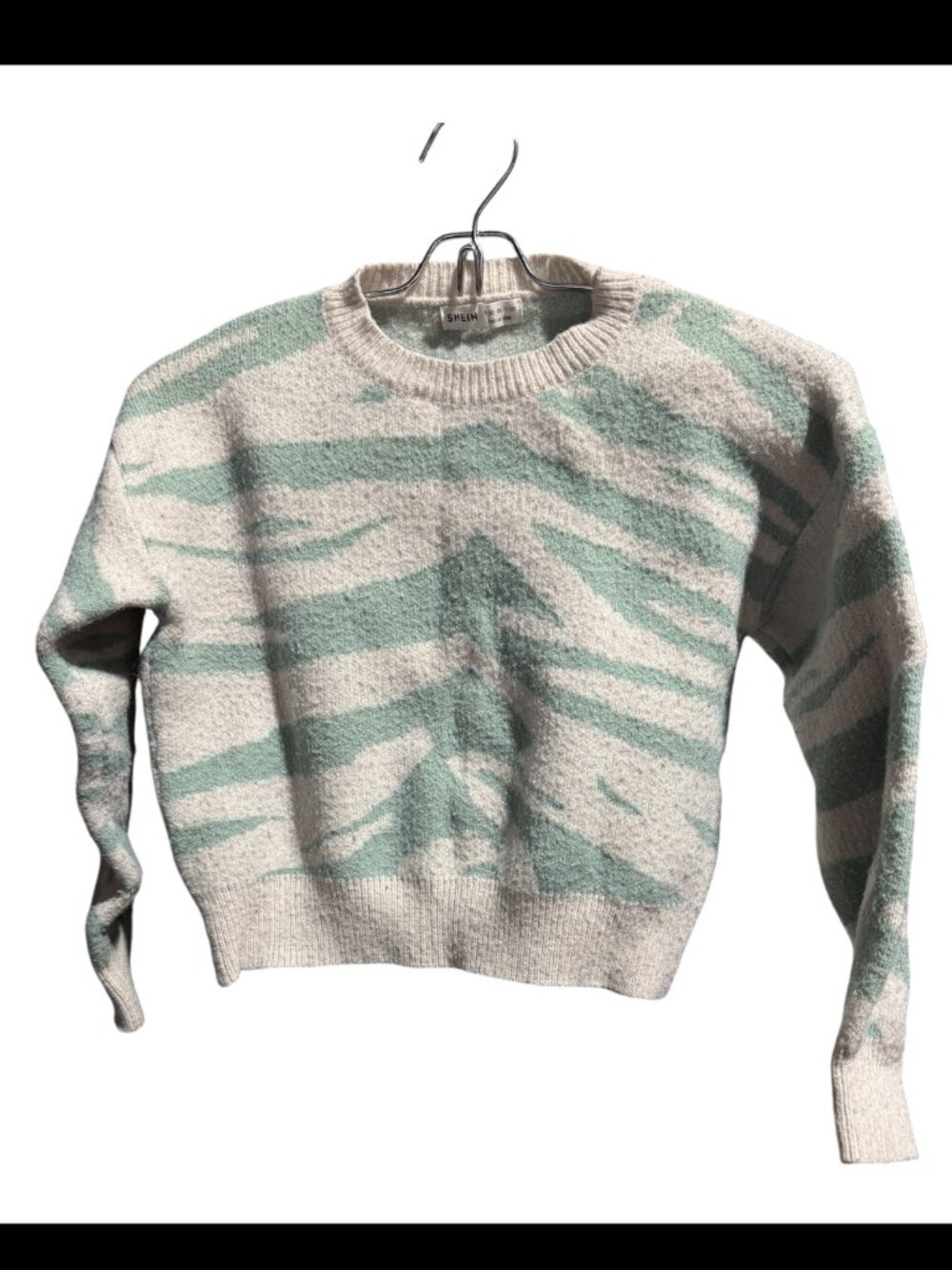 SHEIN Girl's Sweater Zebra Print Size 10-12yrs